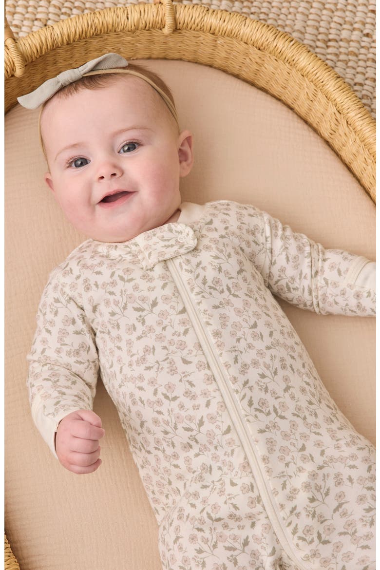 Kids' Zip Long Sleeve Sleeper Footie, Alternate, color, IVORY