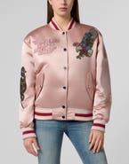 PHILIPP PLEIN Oversized Bomber Patches Strass Women