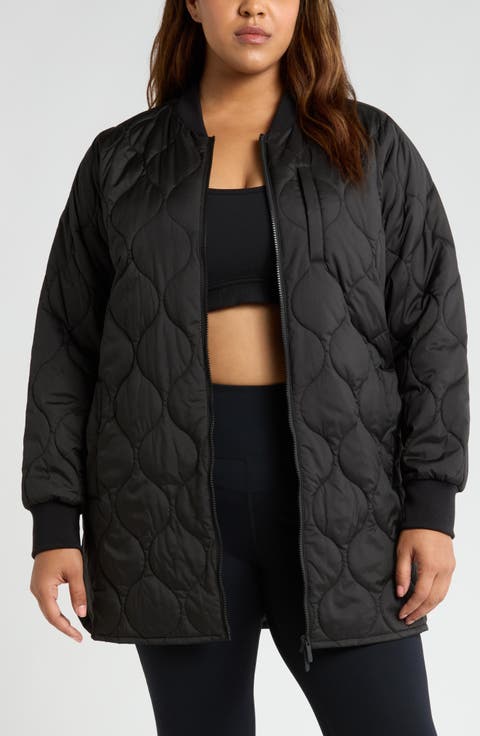 Onion Quilted Longline Bomber Jacket