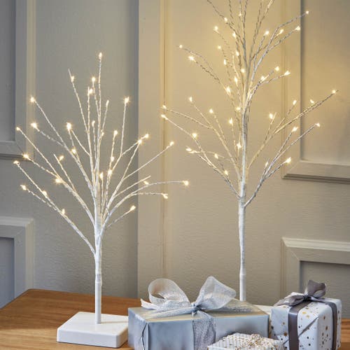 Tag Glint Led Tall White Artificial Christmas Tree Indoor Decor In White