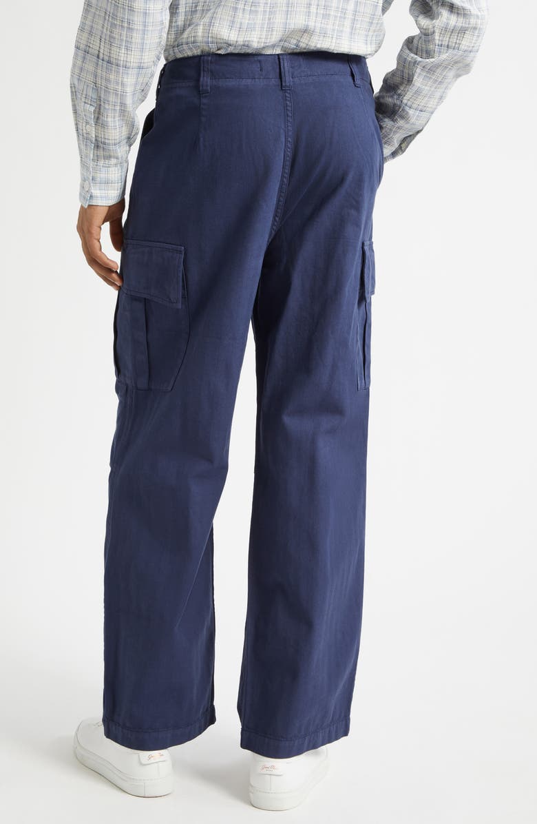 PALMES Cotton Herringbone Wide Leg Cargo Pants, Alternate, color, Navy