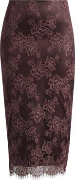 HOUSE OF CB Serelle Floral Lace Overlay Midi Skirt