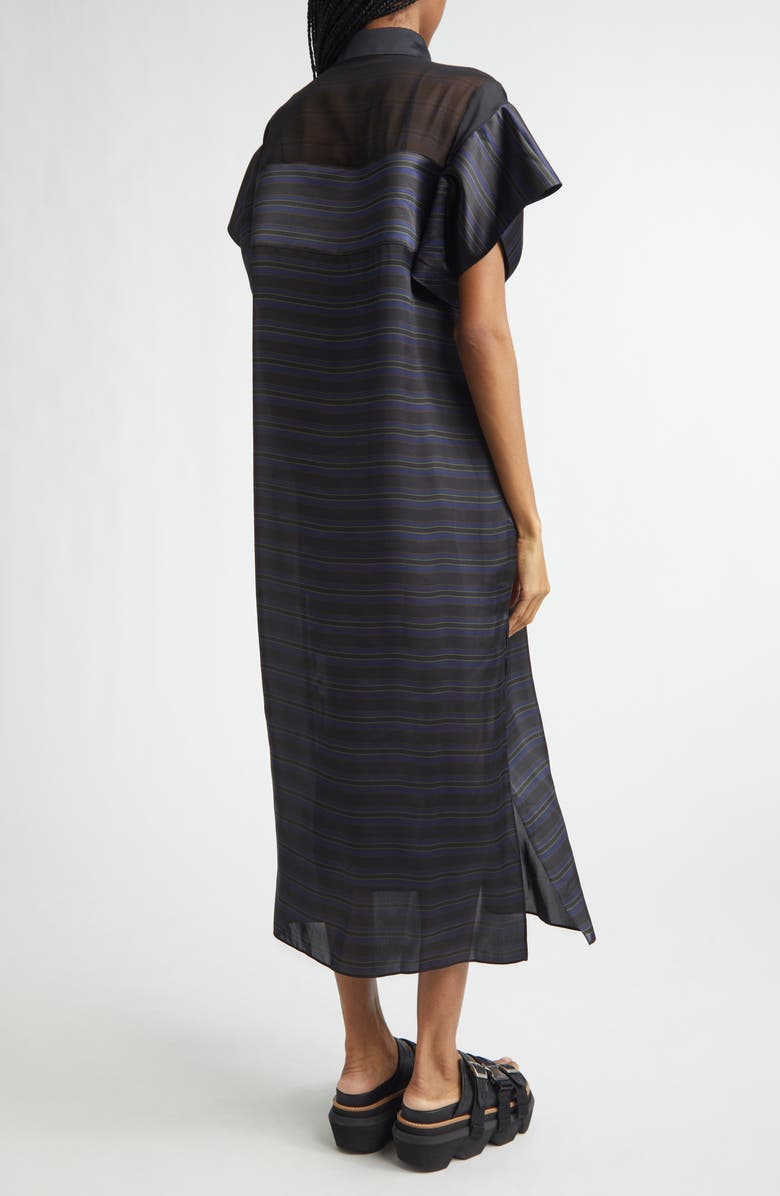Sacai Horizontal Stripe Dress, Alternate, color, Black/ Navy