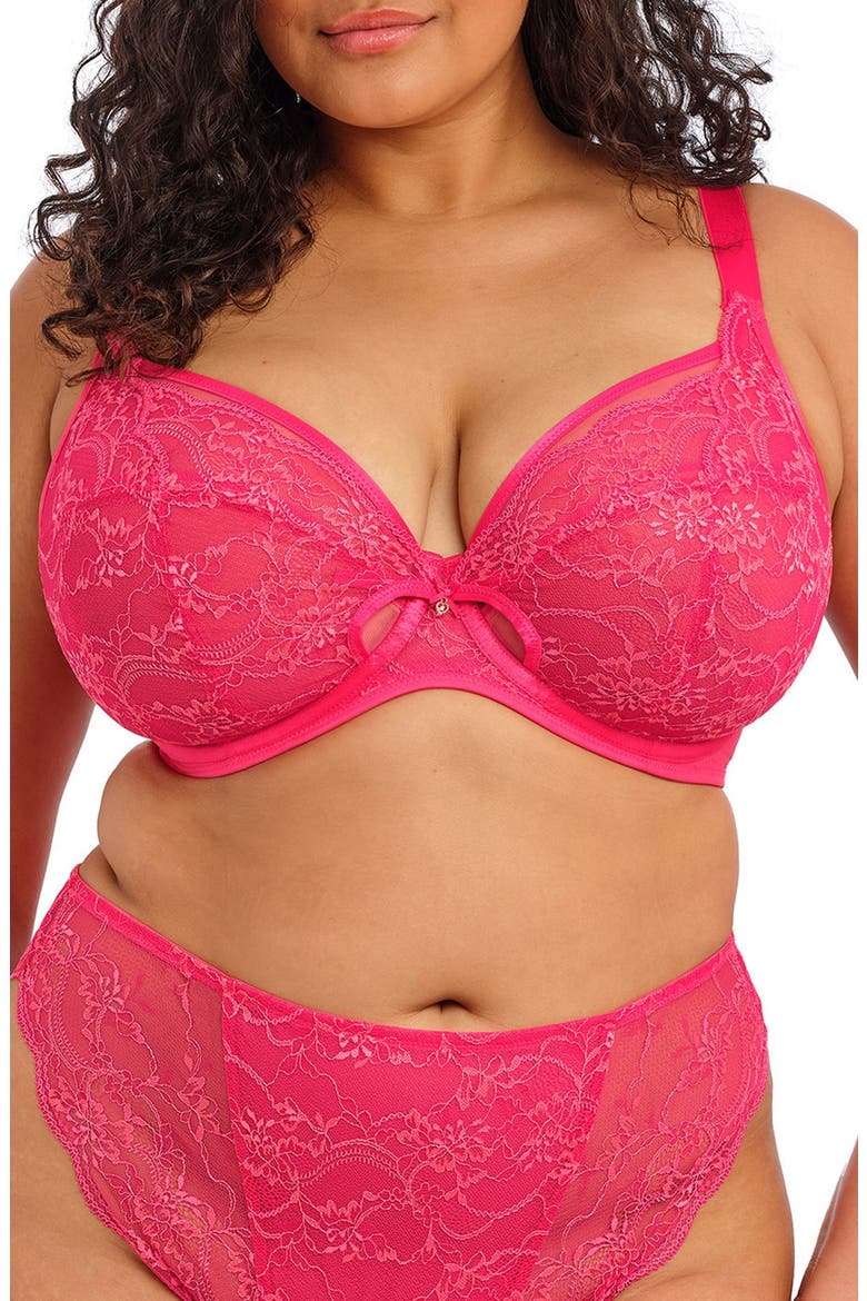 Darcie Full Figure Underwire Plunge Bra, Main, color, AZALEA