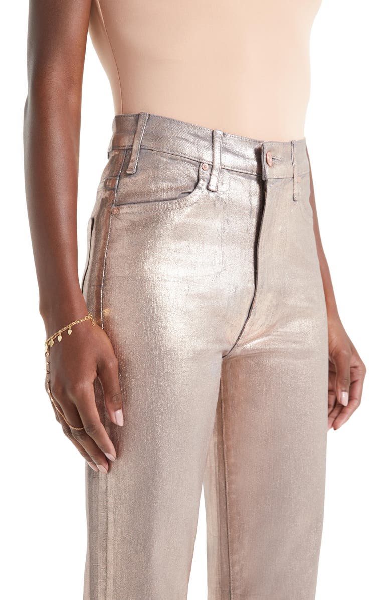 MOTHER The Hustler High Waist Fray Hem Ankle Bootcut Jeans, Alternate, color,