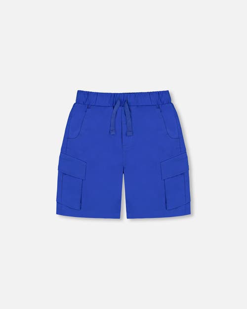 Deux Par Deux Boy's Parachute Cargo Pocket Shorts Royal Blue In Royal Blue