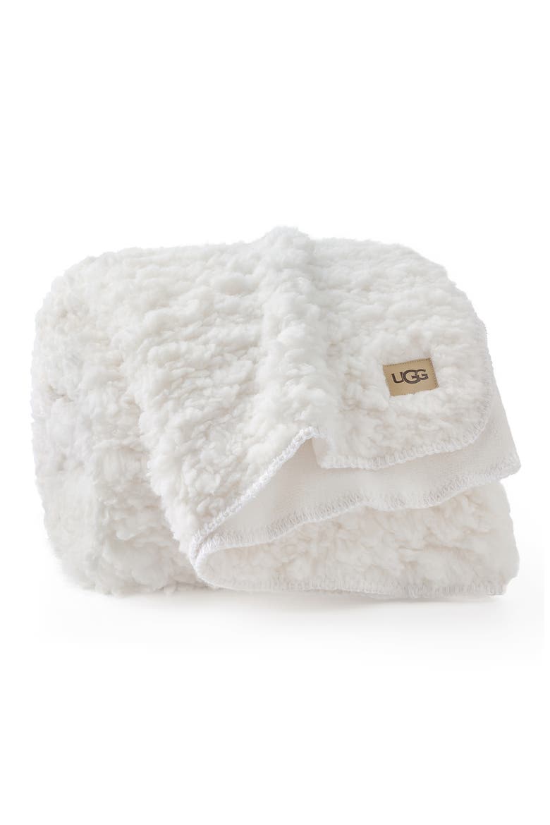 Shira Fleece Throw Blanket, Main, color, SNOW