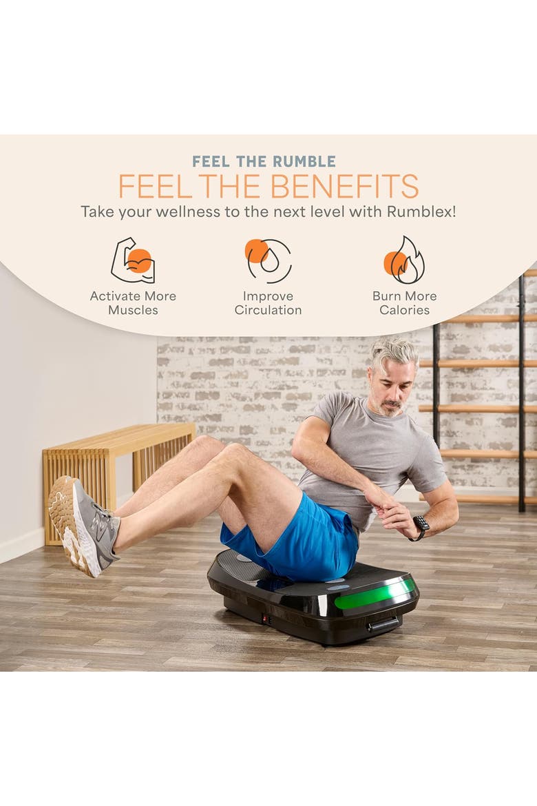 Rumblex 4D Vibration Plate Machine with Triple Motors for Fitness Weight Loss and Recovery, Alternate, color, Black
