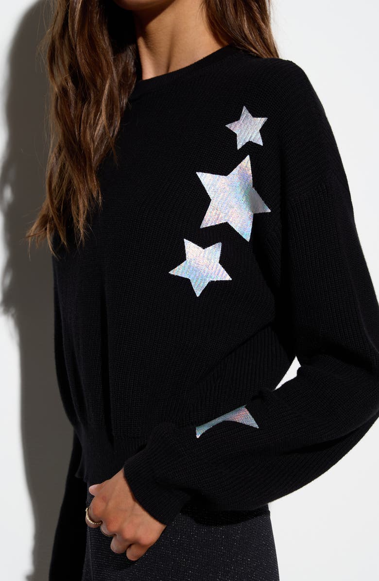 Spiritual Gangster Stars Tate Cotton Crop Sweater, Alternate, color, Black