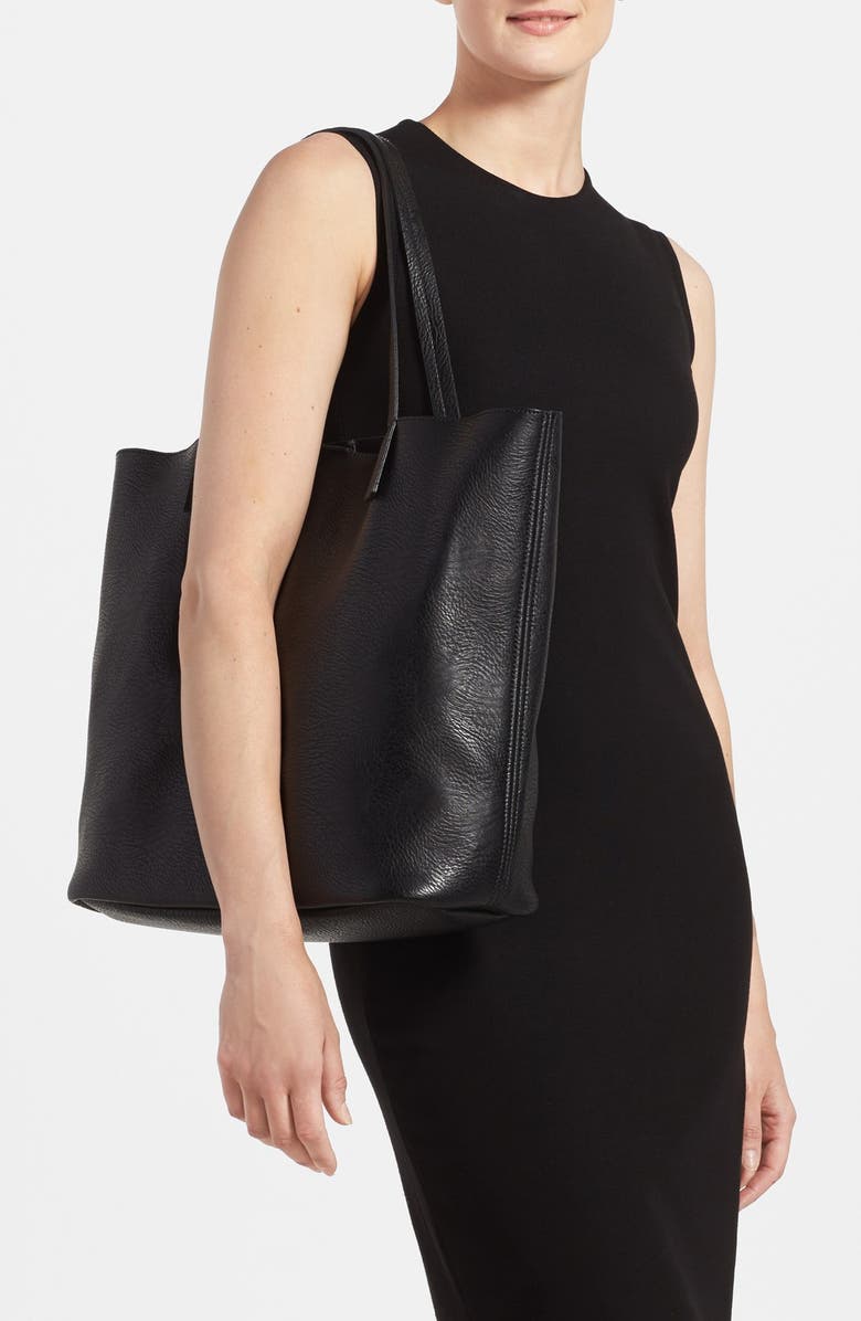 Street Level Faux Leather Pocket Tote, Alternate, color,