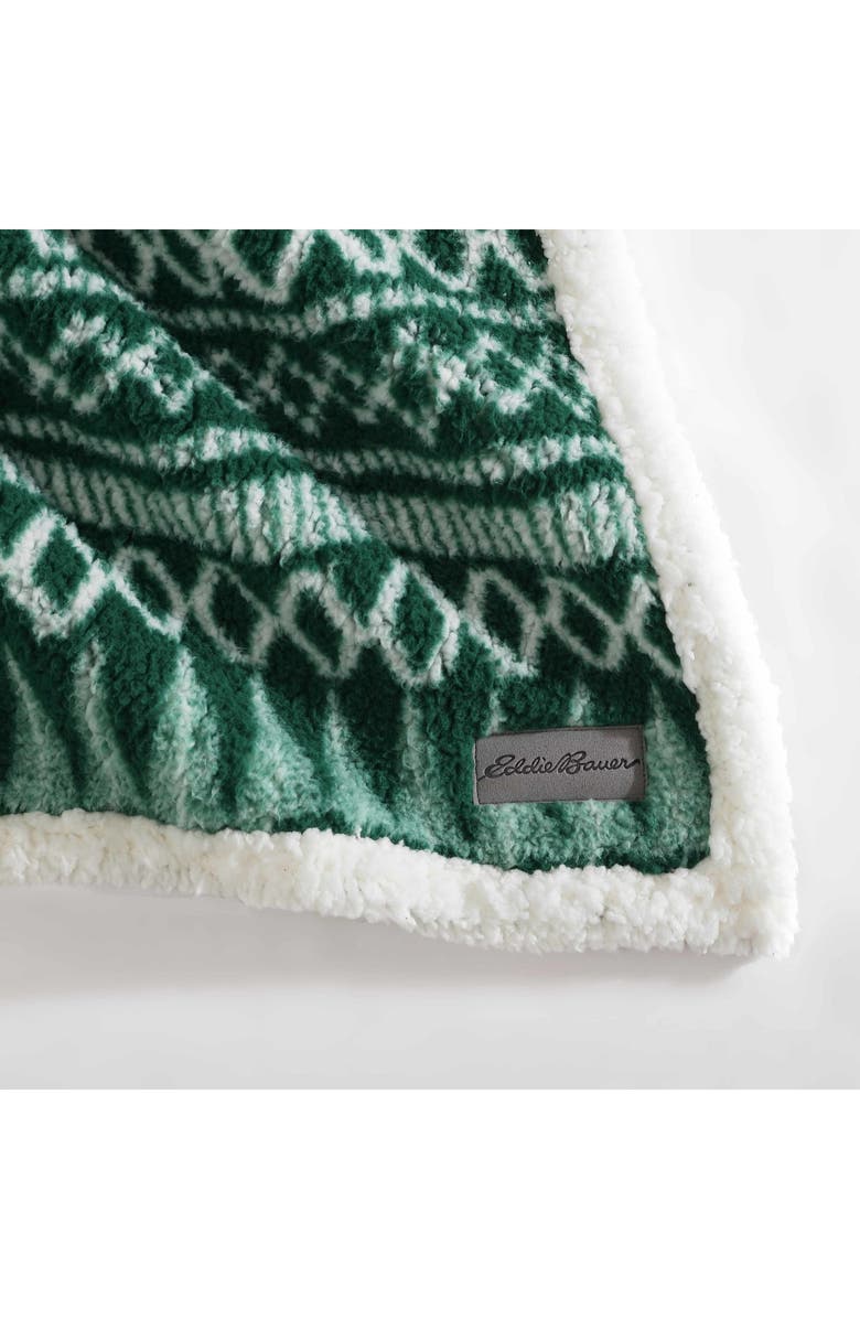 Eddie Bauer Alpine Fair Isle Faux Shearling Throw Blanket, Alternate, color, 