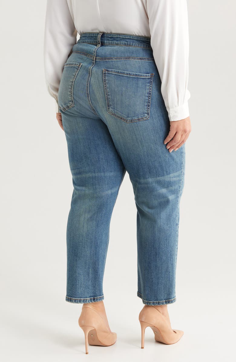 KUT from the Kloth Elizabeth Patch Pocket High Waist Crop Straight Leg Jeans, Alternate, color, Clarity