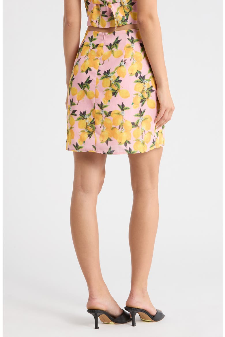 Desery Lemon Print Miniskirt, Alternate, color, YELLOW-MULTI