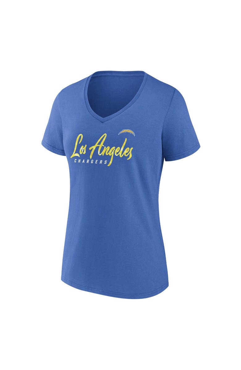 FANATICS Women's Fanatics Branded Powder Blue Los Angeles Chargers Shine Time V-Neck T-Shirt, Alternate, color, Powder Blue