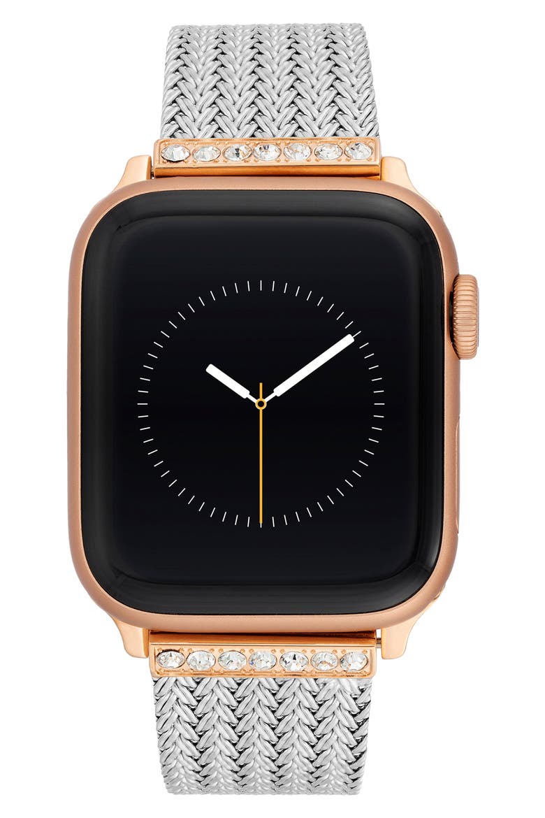 Mesh 12.7mm Apple Watch® Watchband, Alternate, color, SILVER/ ROSE GOLD