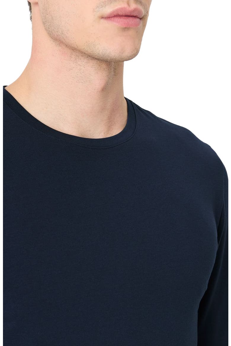 Luxe Essential Slim Long Sleeve Tee Made With Organic Cotton, Alternate, color, Navy