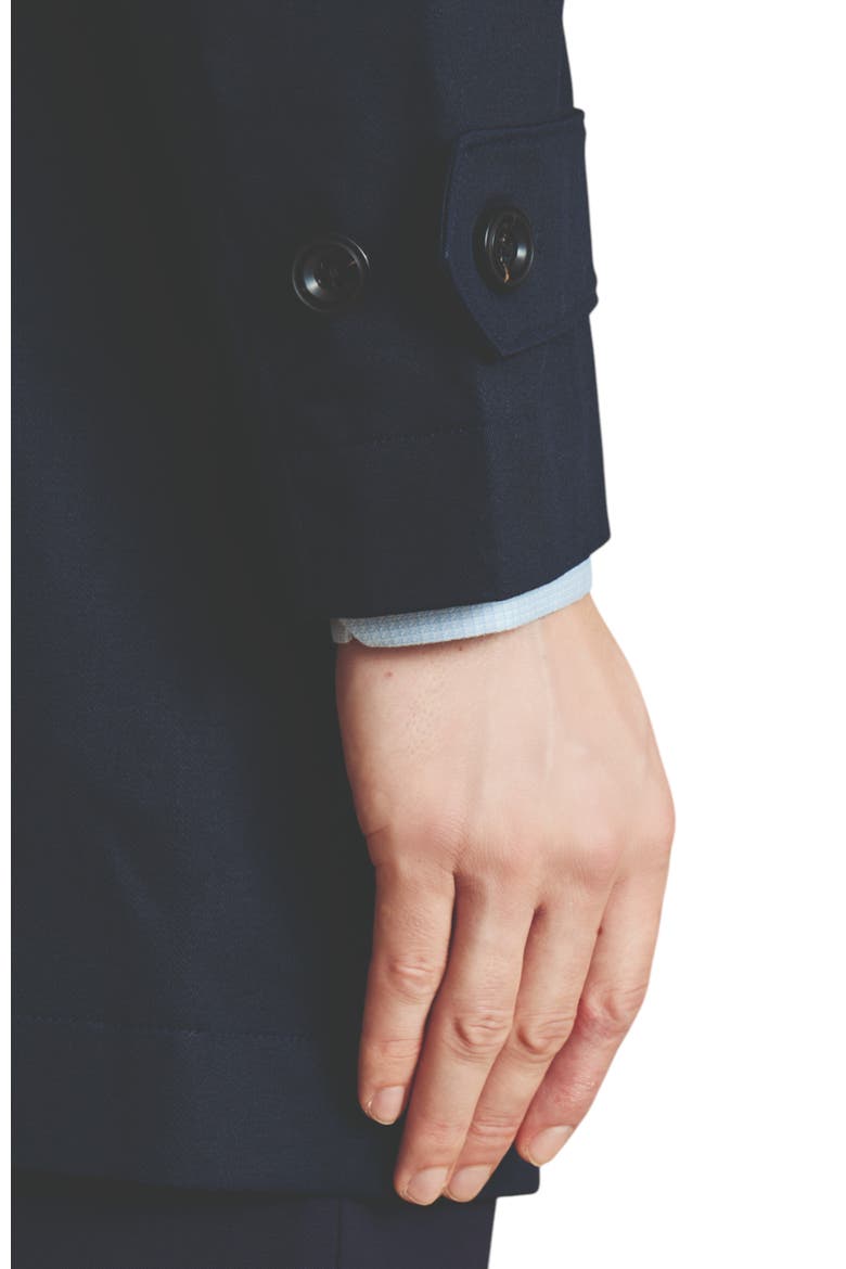Waterproof Cotton Raincoat, Alternate, color, French Navy