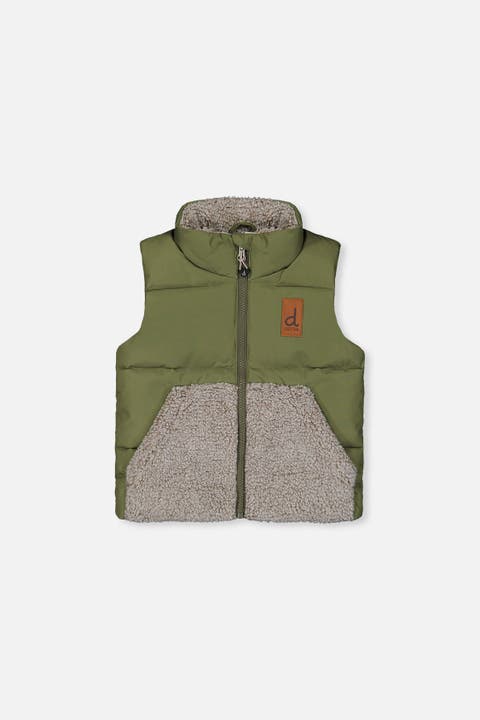 Sleeveless Quilted Fleece Pocket Mid-Season Vest (Toddler, Little Kid & Big Kid)