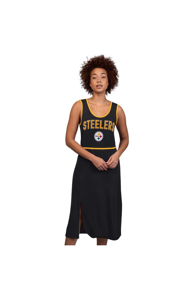 G-III 4HER BY CARL BANKS Women's G-III 4Her by Carl Banks Black Pittsburgh Steelers Center Field Maxi Dress, Main, color, Black