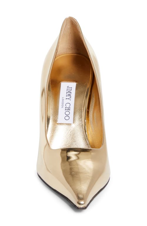 Jimmy Choo Ixia Metallic Pointed Toe Pump In Gold