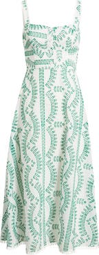 MOON RIVER Embroidered Detail Midi Dress