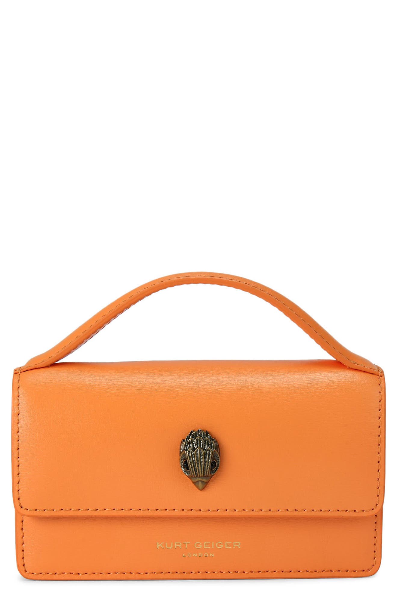 Kurt Geiger London Extra Small Bond Leather Top Handle Bag, Main, color, 