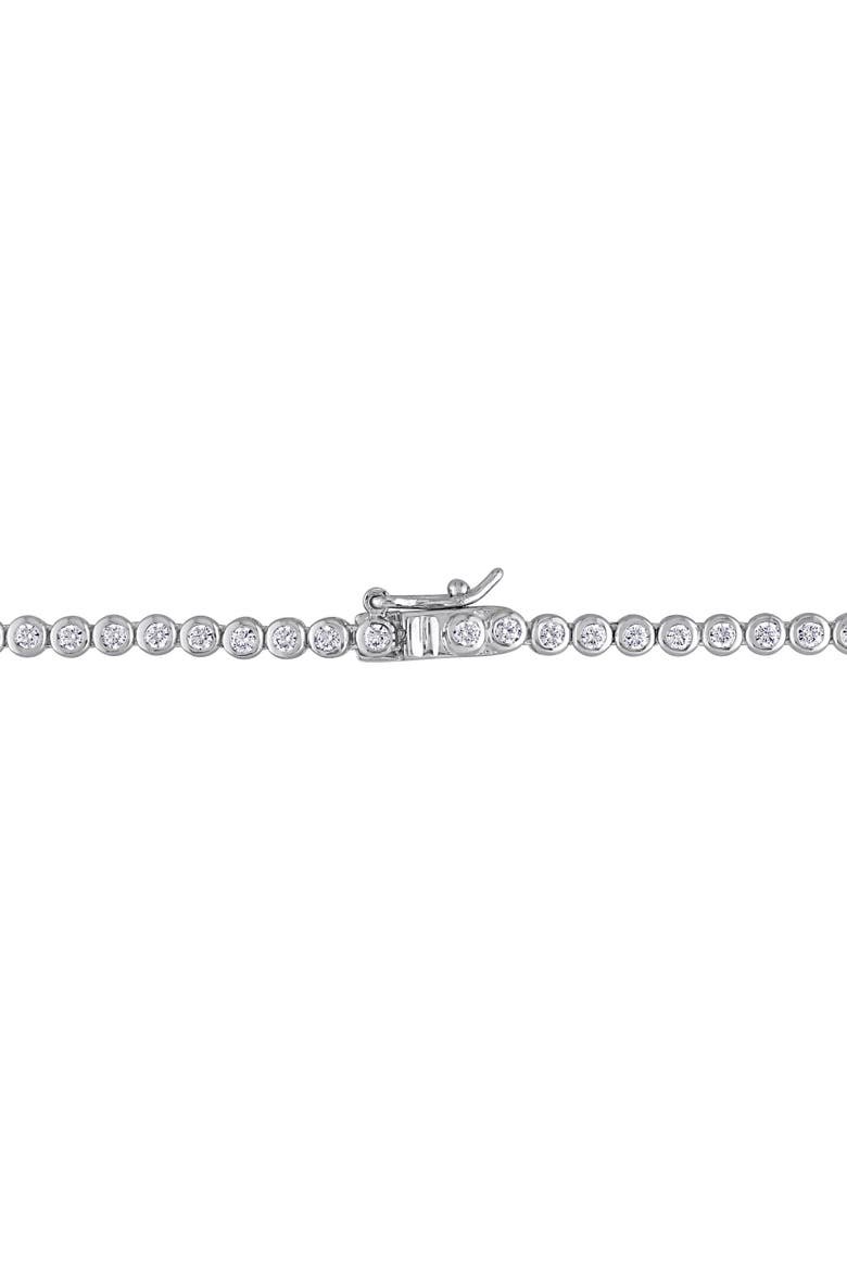 Cubic Zirconia Station Necklace Sterling Silver, Alternate, color, Sterling Silver