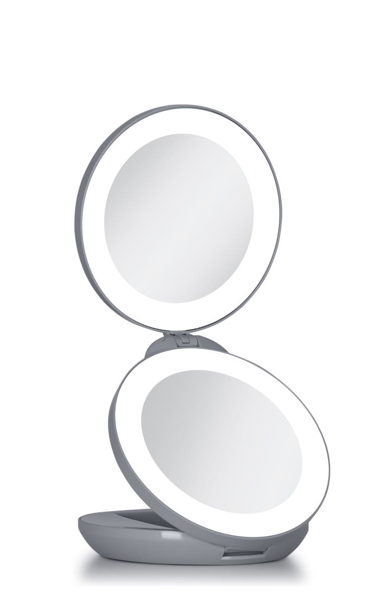 Zadro Lighted Travel Mirror with Magnification & Folding-to-Compact, Alternate, color, Black Shadow