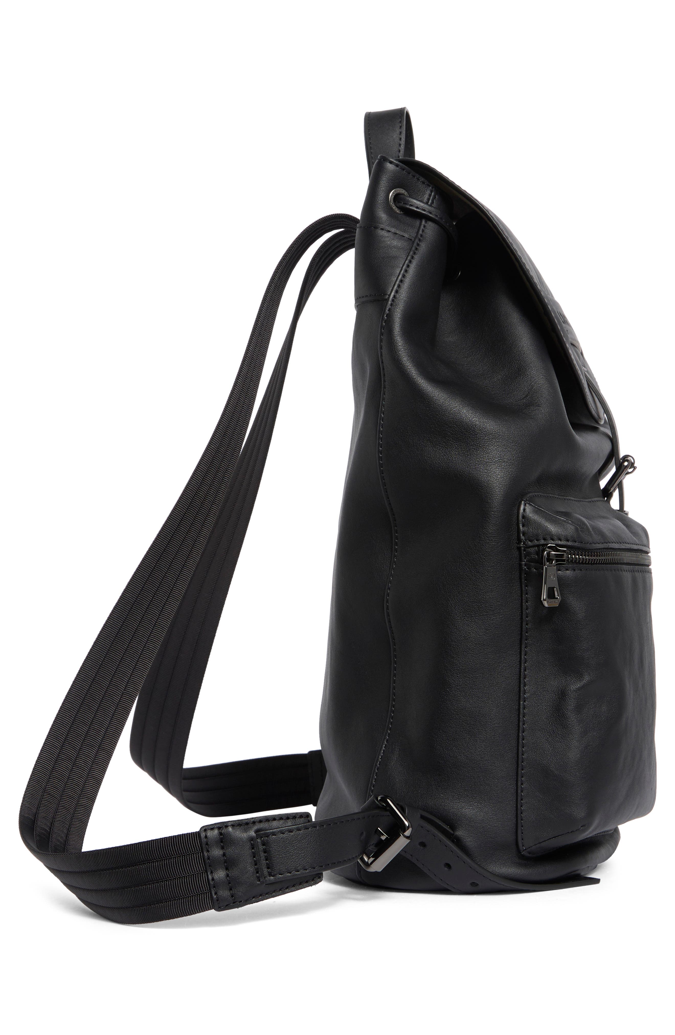 Longchamp LC3D Large Leather Backpack, Alternate, color, Black