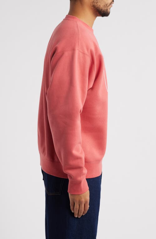 Obey Digable Fleece Crewneck Sweatshirt In Mineral Red