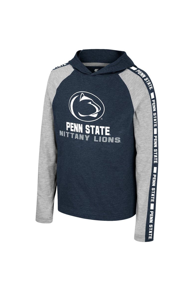 Youth Colosseum Navy Penn State Nittany Lions Ned Raglan Long Sleeve Hooded T-Shirt, Alternate, color, Navy
