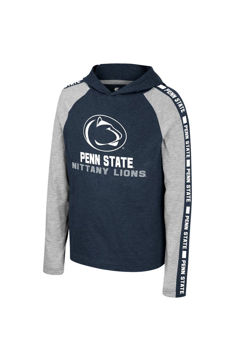 COLOSSEUM Youth Colosseum Navy Penn State Nittany Lions Ned Raglan Long Sleeve Hooded T-Shirt, Alternate, color, Navy