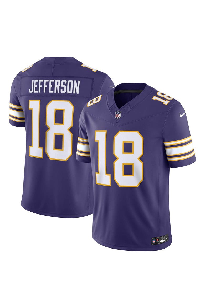 Men's Nike Justin Jefferson Purple Minnesota Vikings Alternate Classic Vapor F.U.S.E. Stitched Limited Jersey, Main, color, Purple
