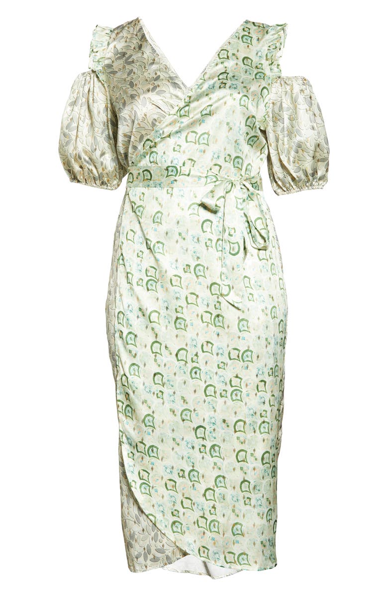 Never Fully Dressed Marble Print Cold Shoulder Dress, Alternate, color, 