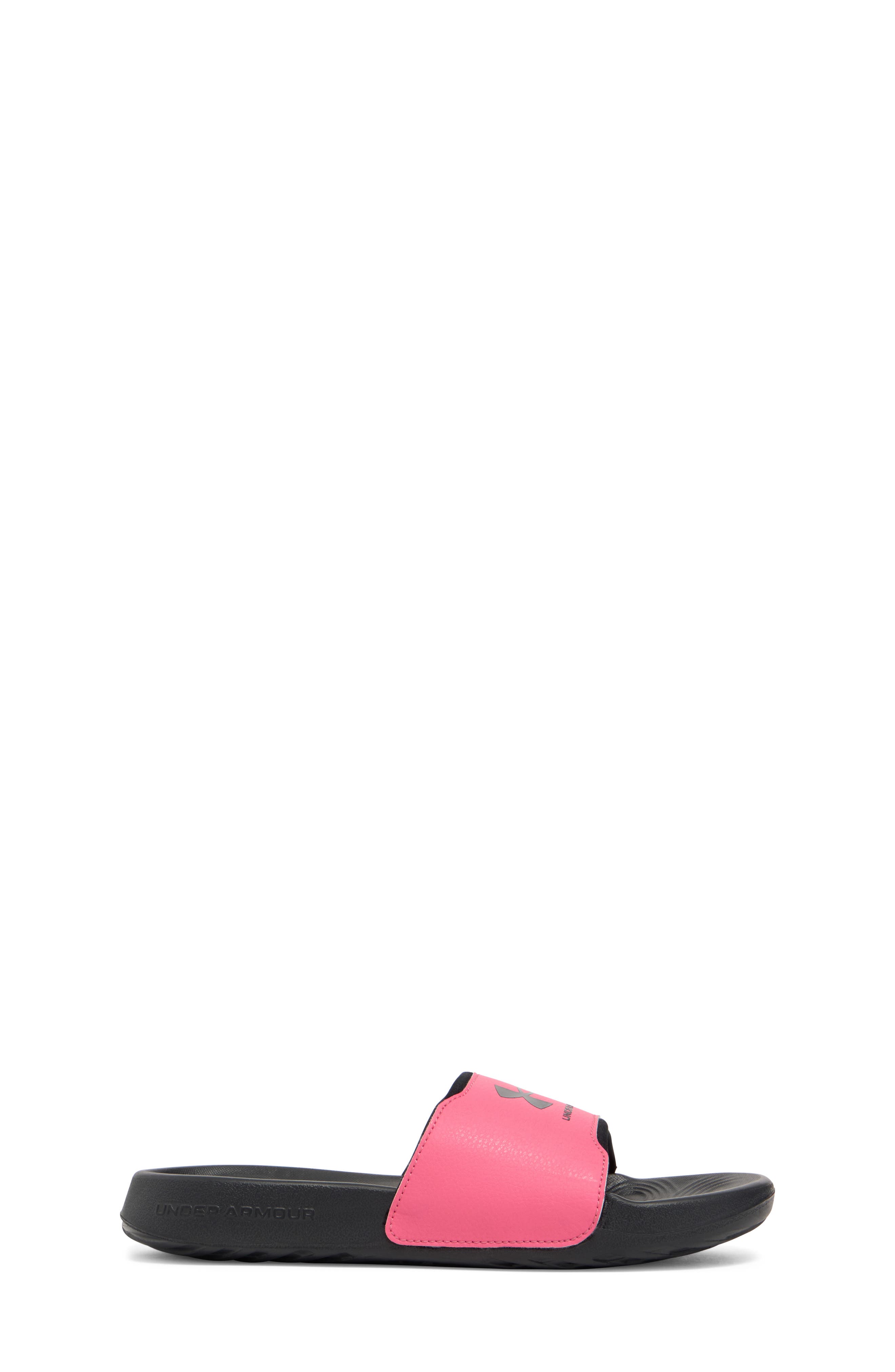 Under Armour Kids' UA Ignite Select Slide Sandal, Alternate, color, Black/ Pink