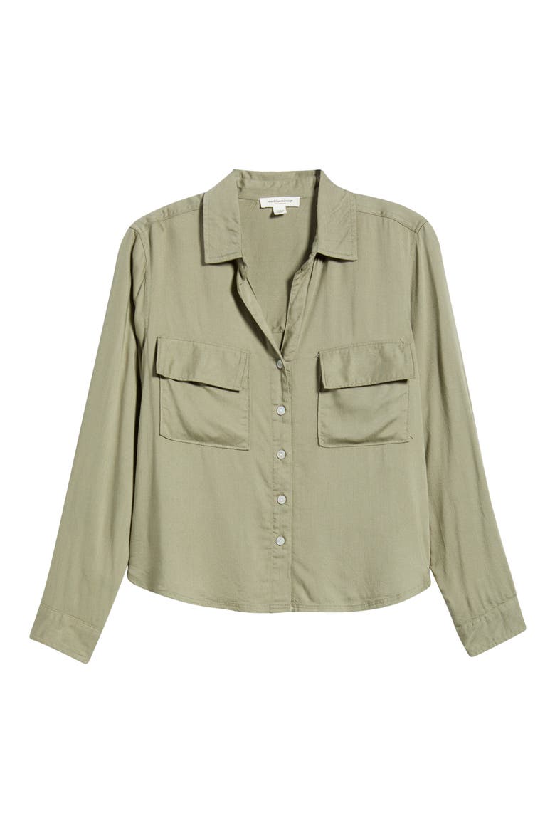 Felicity Button-Up Shirt, Alternate, color, OLIVINE