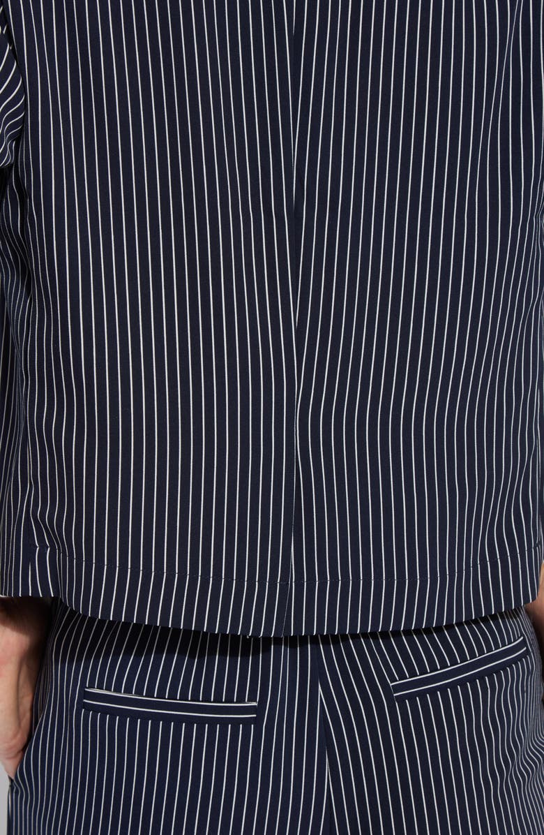 Lysse Clarette Stripe Elbow Sleeve Crop Jacket, Alternate, color, Marine Pinstripe