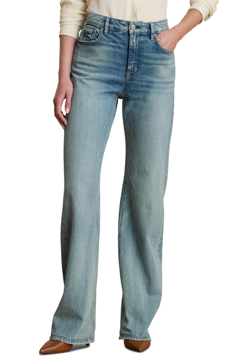 Lauren Ralph Lauren High Waist Wide Leg Jeans, Main, color, Odwin Wash