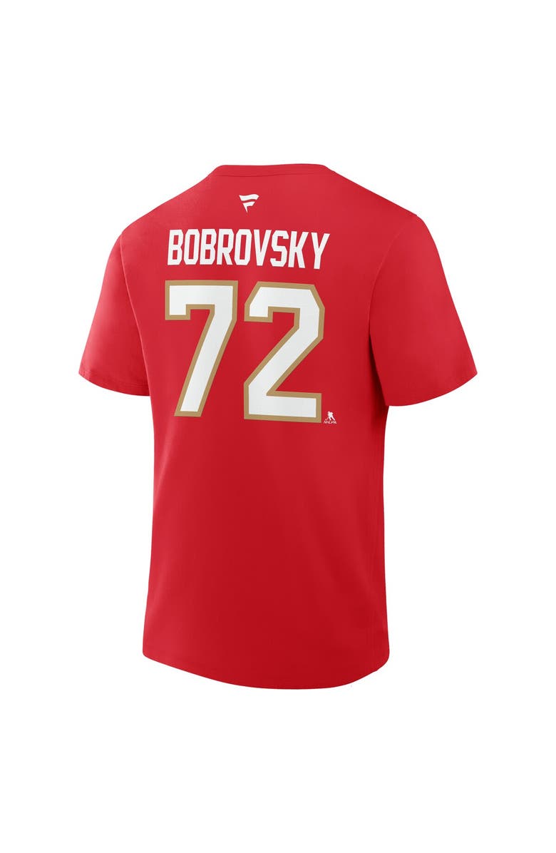 FANATICS Men's Fanatics Sergei Bobrovsky Red Florida Panthers Authentic Stack Name & Number T-Shirt, Alternate, color, Red