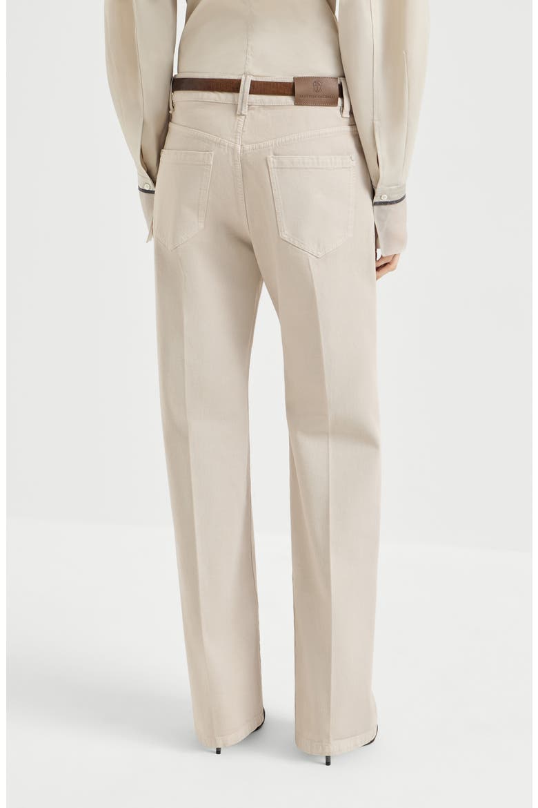 Dyed denim contemporary loose trousers, Alternate, color, Sand