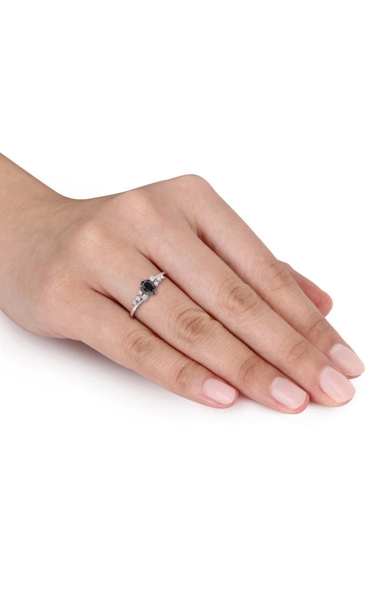 Julianna B. Black & White Diamond Oval Cluster Ring 14k, Alternate, color, 14K White Gold