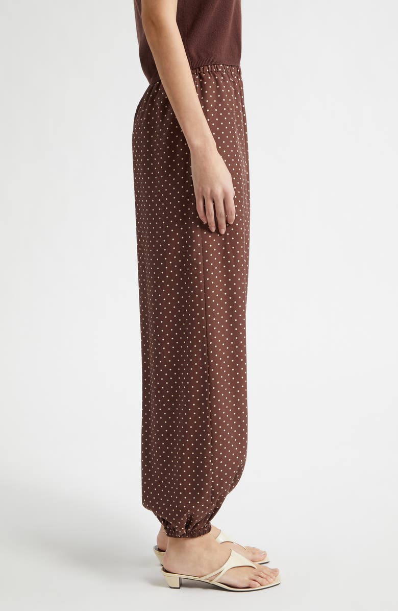 POSSE Evie Polka Dot Mid Rise Balloon Pants, Alternate, color, Chocolate Vanilla