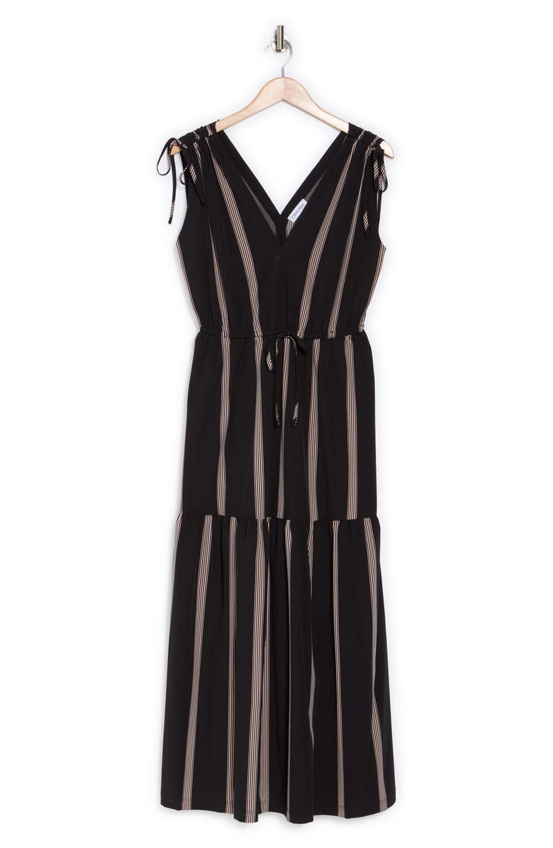 Calvin Klein Stripe Sleeveless Tiered Midi Dress, Alternate, color,