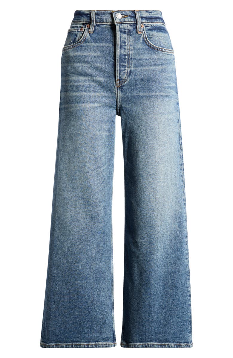 Re/Done High Waist Crop Wide Leg Jeans, Main, color,