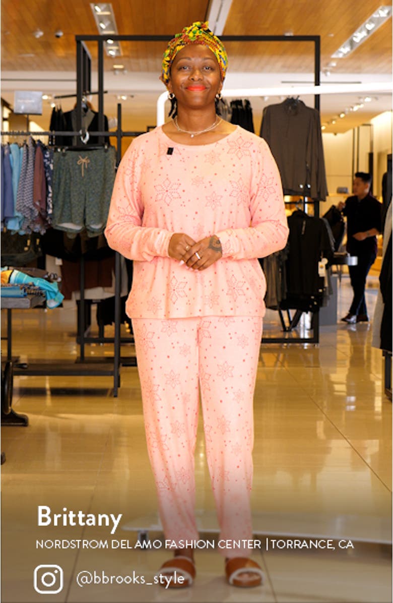 Comfy Print Brushed Knit Pajamas, sales video thumbnail