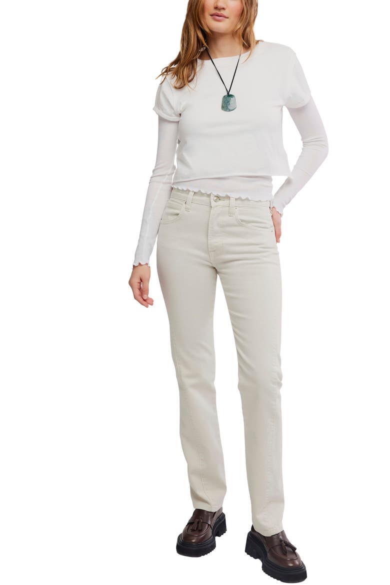 Edie High Waist Tapered Leg Jeans, Alternate, color, OYSTER