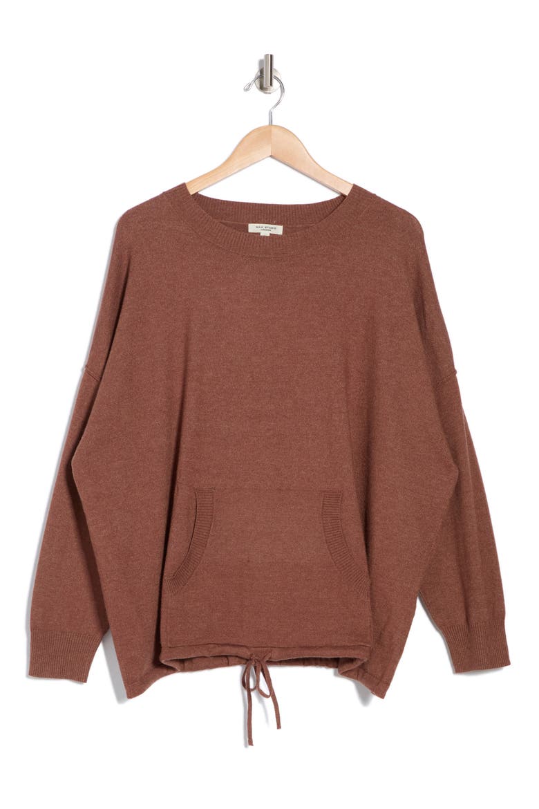 Drawstring Sweater, Alternate, color, COCOA