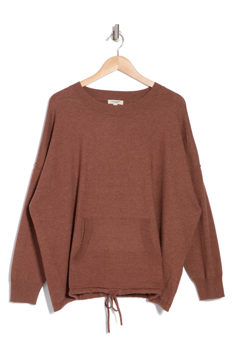 MAX STUDIO Drawstring Sweater, Alternate, color, Cocoa