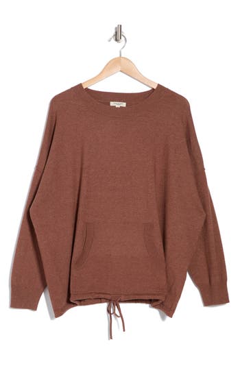 Max Studio Drawstring Sweater In Cocoa