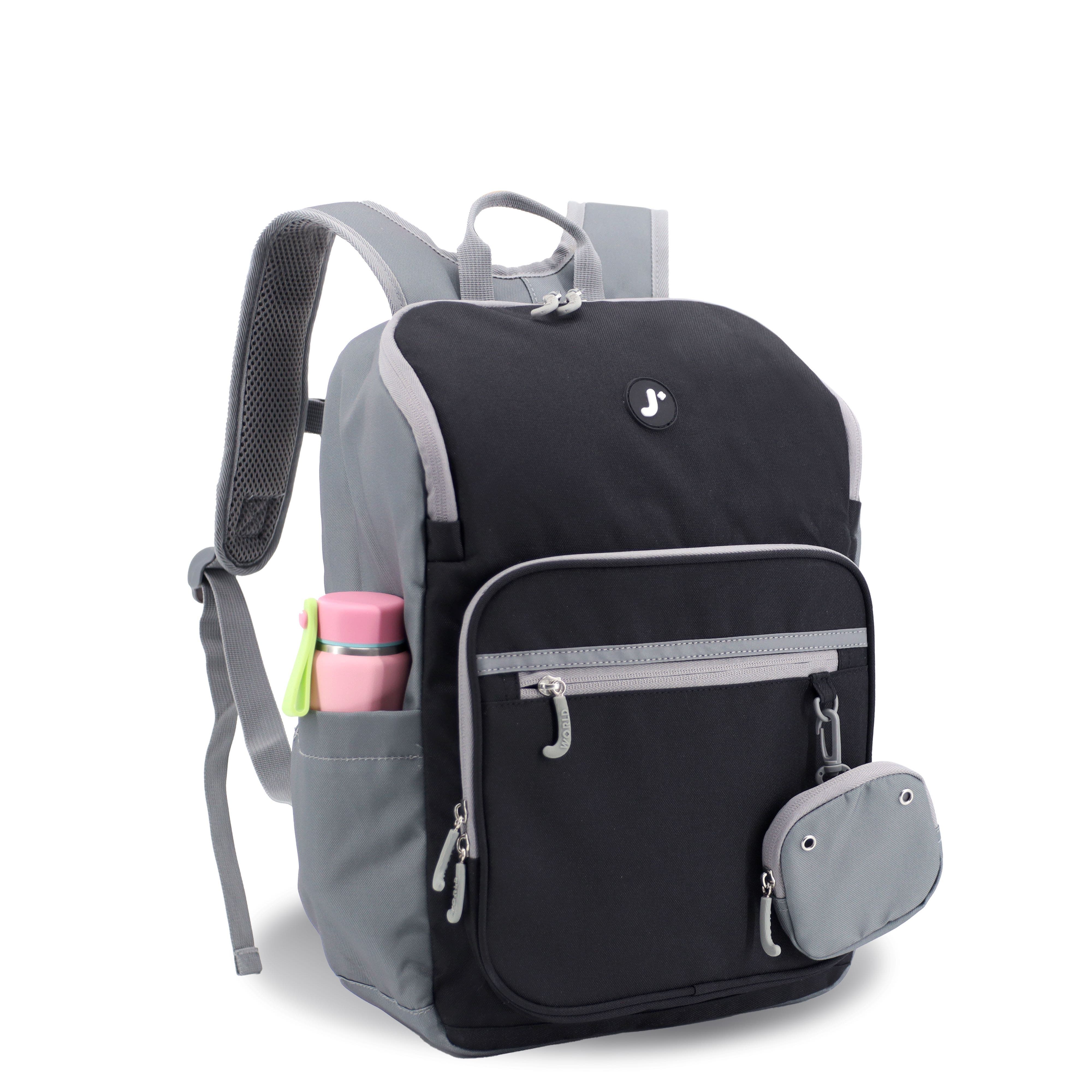 J World Junior Backpack With Lunch Box For School, Alternate, color, Black